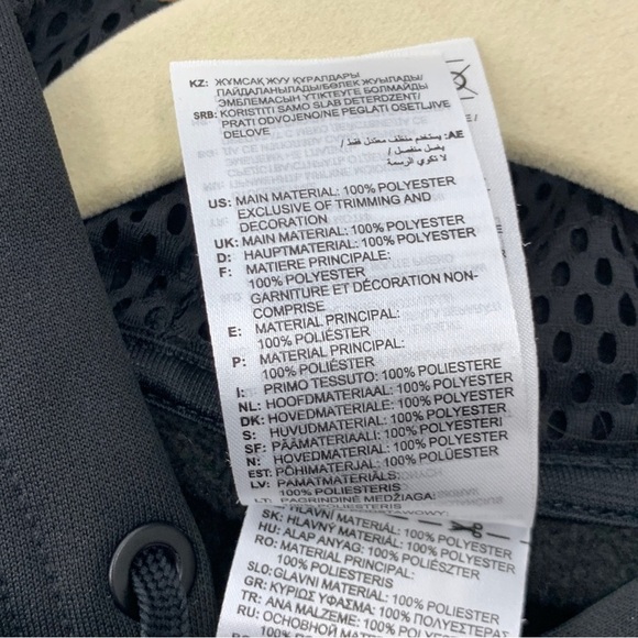 ADIDAS Women Small Hoodie Pullover Sweatshirt Top Black White 3 Stripe Fleece - Picture 8 of 9